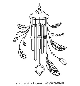 A beautiful house ornament line drawing coloring page