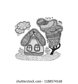 Beautiful house Vector illustration