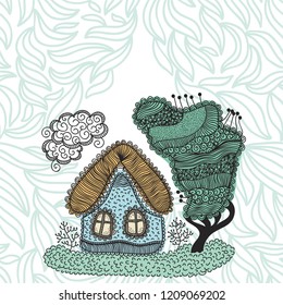 Beautiful house. Vector illustration