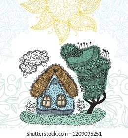Beautiful house. Vector illustration