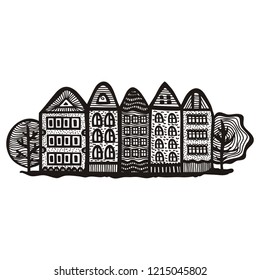 Beautiful houses. Vector illustration