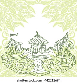 Beautiful houses. Vector illustration.