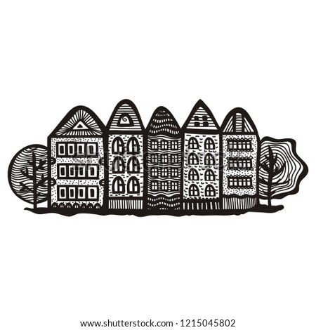 Beautiful houses. Vector illustration