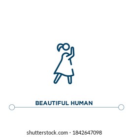 hermoso icono del vector de contorno humano. ilustración de elemento simple. hermoso icono de contorno humano a partir del concepto de sentimientos editables. se puede usar para web y móvil
