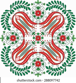 Beautiful hungarian folk art motif