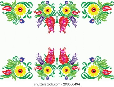 Beautiful hungarian folk art motif