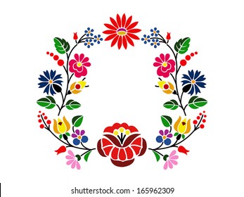 A beautiful hungarian Kalocsai floral pattern.
