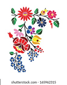 A beautiful hungarian Kalocsai floral pattern.