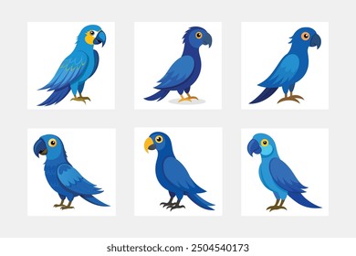 Una hermosa ilustración de Arte vectorial de pájaro de guacamayo jacinto