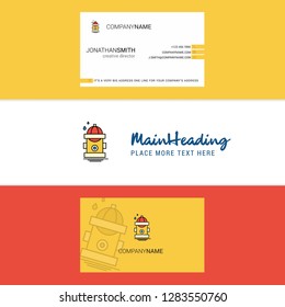 Beautiful Hydrant Logo and business card. vertical Design Vector