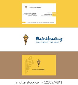 Beautiful Ice cream Logo and business card. vertical Design Vector