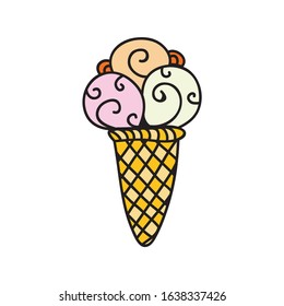 Beautiful ice cream. Vector illustration