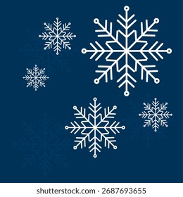 Hermoso Vector de copo de nieve de cristal de hielo, ilustración de arte de línea elegante, diseño de invierno editable para la decoración de Festiva, tarjeta de felicitación y gráficos de temporada