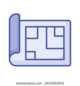 Hermoso icono del plan arquitectónico, icono de moda del plano de la casa
