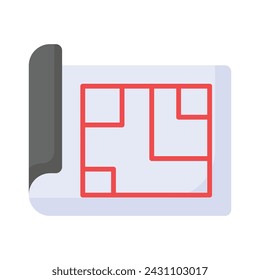 Beautiful icon of architectural plan, trendy icon of house blueprint