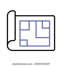 Beautiful icon of architectural plan, trendy icon of house blueprint