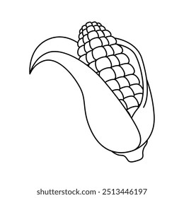 Hermoso icono de maíz listo para usar, comida saludable