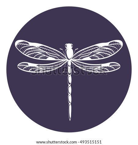 Beautiful icon dragonfly vector illustration.
