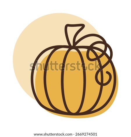A beautiful icon of a pumpkin, a key symbol of the harvest season and Thanksgiving. Ideal for holiday designs, this icon represents warmth, abundance, and autumn cheer.