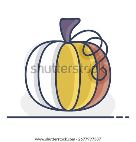 A beautiful icon of a pumpkin, a key symbol of the harvest season and Thanksgiving. Ideal for holiday designs, this icon represents warmth, abundance, and autumn cheer.