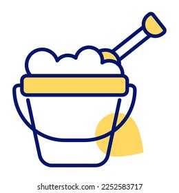 A beautiful icon of sand pail, vector design of sand bucket
