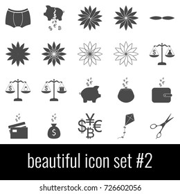 Beautiful. Icon set 2. Gray icon on white background.