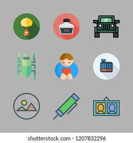 beautiful icon set. vector set about beetle, ink, ecologism and landscape icons set.