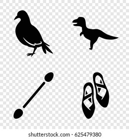 Beautiful icons set. set of 4 beautiful filled icons such as dove, cotton buds, ballet shoes