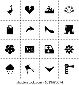 Beautiful icons. vector collection filled beautiful icons. includes symbols such as harvester, goose, flower, car window lift, broken heart. use for web, mobile and ui design.