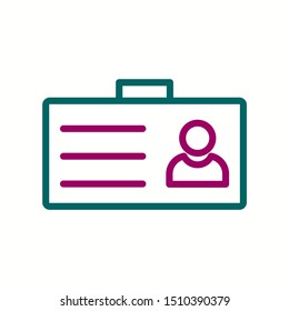 Beautiful Id card vector line icon