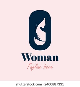 Beautiful idea silhouette of a woman head logo and symbol. Vector