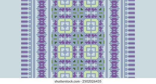 Beautiful ikat ethnic pattern. Seamless pattern in tribal, folk embroidery, and Mexican style; Abstract ethnic Aztec art. Geometric seamless pattern in tribal.