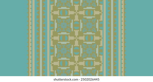 Beautiful ikat ethnic pattern. Seamless pattern in tribal, folk embroidery, and Mexican style; Abstract ethnic Aztec art. Geometric seamless pattern in tribal.