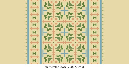 Beautiful ikat ethnic pattern. Seamless pattern in tribal, folk embroidery, and Mexican style; Abstract ethnic Aztec art. Geometric seamless pattern in tribal.