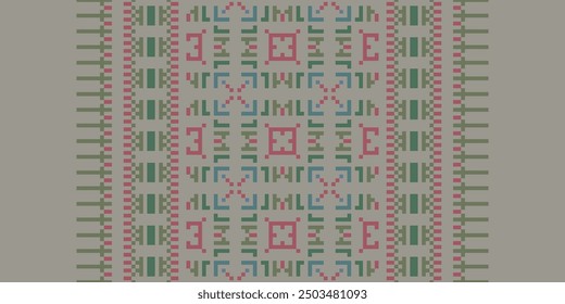Beautiful ikat ethnic pattern. Seamless pattern in tribal, folk embroidery, and Mexican style; Abstract ethnic Aztec art. Geometric seamless pattern in tribal.