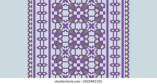 Beautiful ikat ethnic pattern. Seamless pattern in tribal, folk embroidery, and Mexican style; Abstract ethnic Aztec art. Geometric seamless pattern in tribal.