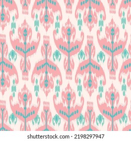 Beautiful ikat pattern for creating fashion clothes and for using in decoring home interior. Uzbekistan culture. Digital textile patterns. 