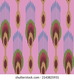 Schönes Wikat-Muster - traditionelles Seidengewebe, das in der Modebranche und im Innendekor verwendet wird. Batik. Kultur in Usbekistan.