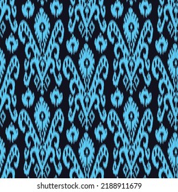 Beautiful Ikat Pattern - Traditional Silk Fabric Pattern Used In The Fashion Industry And Home Interior Decor. Batik. Uzbekistan Culture.