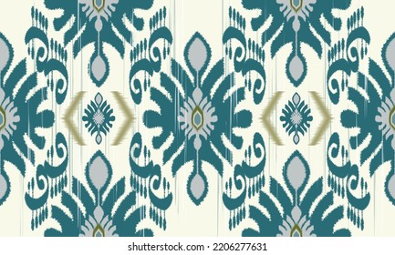Beautiful ikat pattern - traditional silk fabric pattern used in the fashion industry and home interior decor. Batik. Uzbekistan culture.