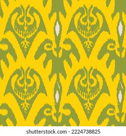 Beautiful ikat pattern - traditional silk fabric pattern used in the fashion industry and home interior decor. Batik. Uzbekistan culture.	