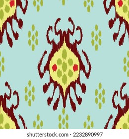 Beautiful ikat pattern - a traditional silk fabric pattern used in the fashion industry and home interior decor. Batik. Uzbekistan culture.	