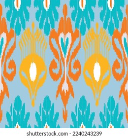Beautiful ikat pattern - a traditional silk fabric pattern used in the fashion industry and home interior decor. Batik. Uzbekistan culture.	