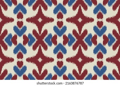 Beautiful ikat seamless pattern. Triangle vector Ethnic oriental style. Design for background, illustration, wrapping, clothing, batik, fabric, embroidery.
