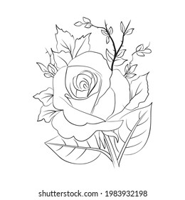 beautiful illuatration art flower black
