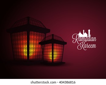 Beautiful illuminated Lamps for Holy Month of Muslim Community, Ramadan Kareem celebration.