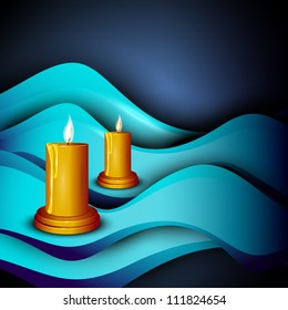 Beautiful illuminating candles background for Hindu community festival Diwali or Deepawali in India. EPS 10.
