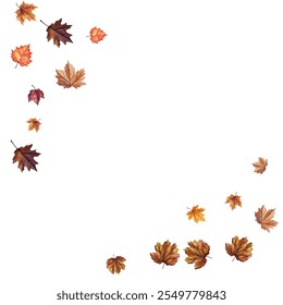 Hermosa ilustración de hojas de otoño en varios colores y Formas, perfecto para diseños de temporada, invitaciones y decoraciones. Captura la esencia del otoño con patrones de hojas vibrantes y detallados.