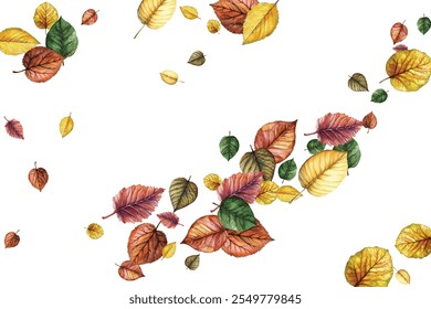 Hermosa ilustración de hojas de otoño en tonos vibrantes, perfecto para diseños de temporada, proyectos de temática natural y fondos artísticos. Añade un toque de belleza natural y elegancia a tu trabajo.