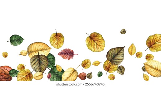 Beautiful illustration of autumn leaves in vibrant shades, perfect for seasonal designs, nature-themed projects, and artistic backgrounds. Add a touch of natural beauty and elegance to your work.